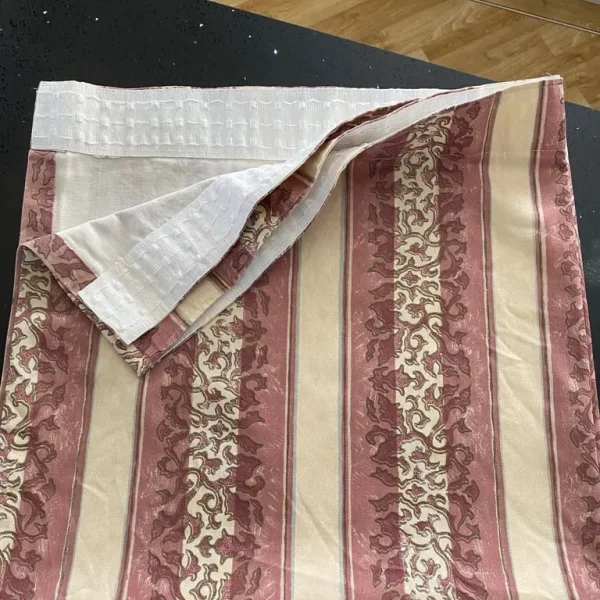 Pink/ cream quality lined curtains ( 220 x 213 each )