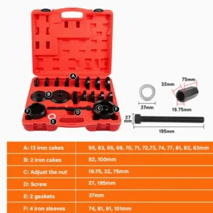 23pcs Universal Wheel Bearing Removal Installation Tool Kit Front Wheel Drive - Image 4