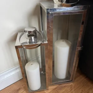 Large chrome candle holders - Image 4
