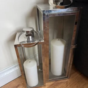 Large chrome candle holders - Image 5