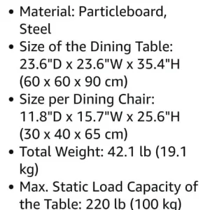 Bar dining table set with stools - Image 4