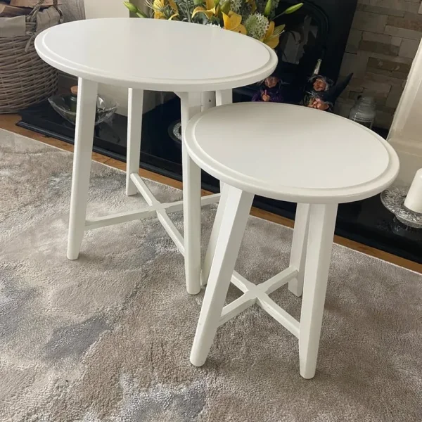 Nest Of 2 Round White 65Tables