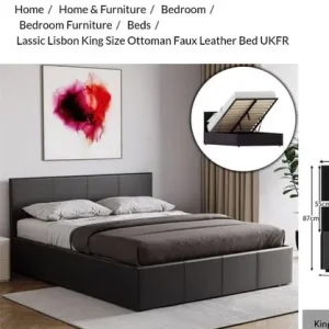 Kind size bed for sale - Image 4