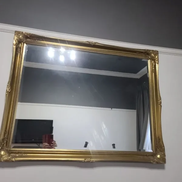 Gold framed mirror