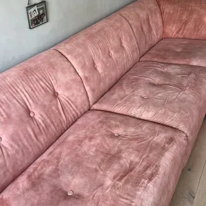 Stylish Dusty Pink Vintage Velvet Modular Sofa and Other Pieces - Image 4