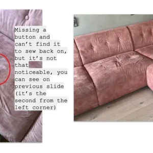 Stylish Dusty Pink Vintage Velvet Modular Sofa and Other Pieces - Image 5