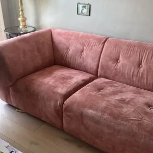 Stylish Dusty Pink Vintage Velvet Modular Sofa and Other Pieces