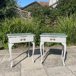 Two shabby chic beside tables