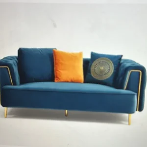 Blue 3 seater sofa - Image 5