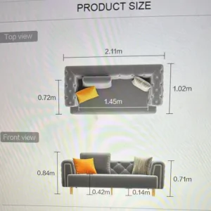 Blue 3 seater sofa - Image 6