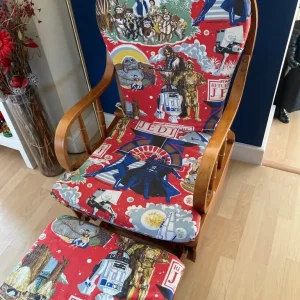 Nursing chair and footstool gliding rocking Star Wars or cream cover