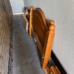 Two wooden frame beds for sale - Image 3