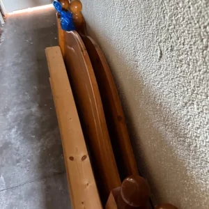 Two wooden frame beds for sale - Image 4