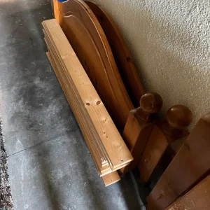 Two wooden frame beds for sale - Image 8