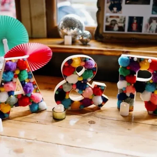 Pom Pom Letters (A&R) - wedding decor