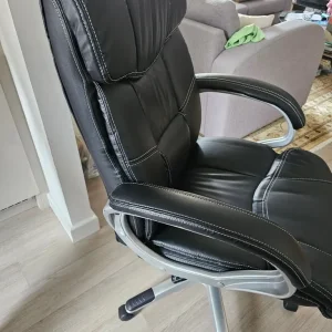 Black leather/leatherette office chair - Image 5