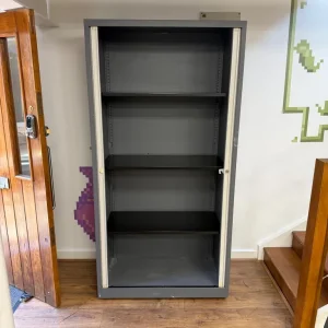 FREE DELIVERY A4 EuroTambour Tall Cupboard with 4 Shelves w/ sliding door, in good condition - Image 4