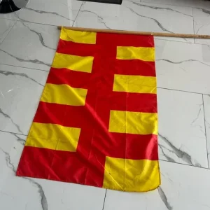 Northumberland County Flag – Bold Red & Gold Design on Wooden Pole - Image 4