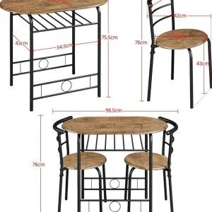 Modern dining table with two chairs - Image 3