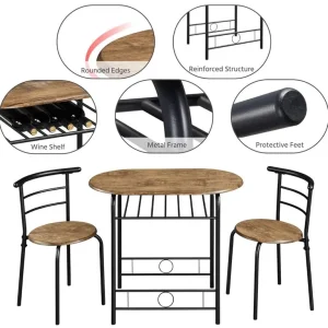 Modern dining table with two chairs - Image 4