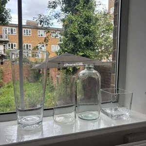 Set of 4 Decorative Glass Vases/Containers - Image 2