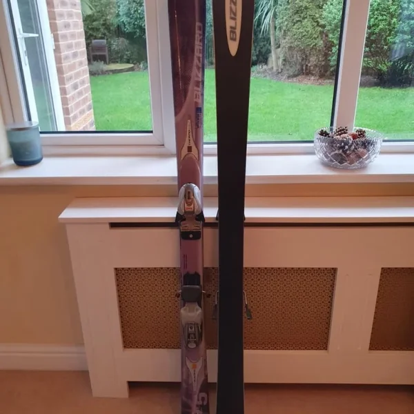 two sets of Blizzard snow skis with marker bindings all serviced