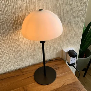 Glass Table Lamp and Bulb - Image 2