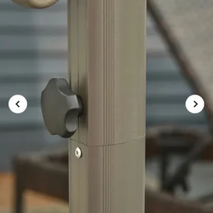 3m Beach Hanging Umbrella Parasol - Khaki - Image 8