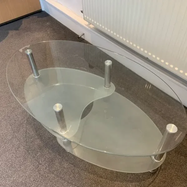 Glass coffee table