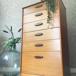 Vintage Mid Century Teak Chest of Drawers by Austinsuite