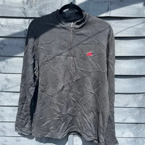 adidas Men's Long Sleeve Quarter Zip Golf Top, Size Large, Black