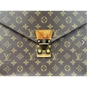 Louis Vuitton Vintage Monogram Brown Leather Document Holder - Image 7