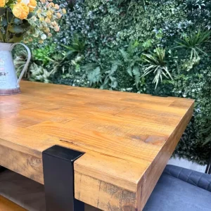 Rustic style kitchen table, 2 benches & 2 chairs/dining set - Image 6