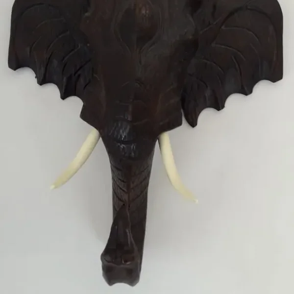 Wooden elephant wall ornament