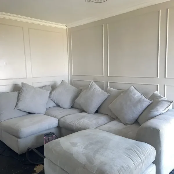 Corner sofa with food stool