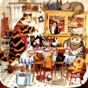 Super selection of cat themed plates, see description for makers etc £2 each 2 for £3 - Image 6