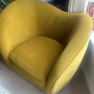 Swoon velvet armchair in yellow mustard velvet