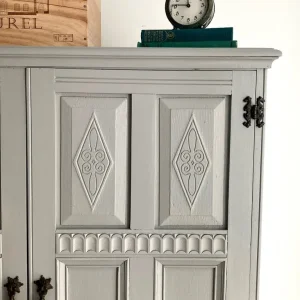 Pretty Antique Hand Painted Wardrobe Delivery Available - Image 3
