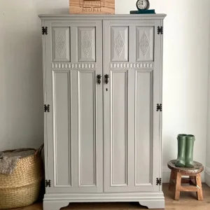 Pretty Antique Hand Painted Wardrobe Delivery Available