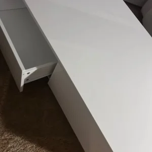 White Gloss Coffee Table - With 4 Drawers - Image 3