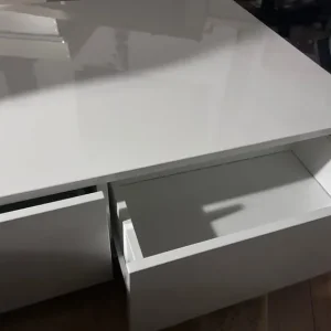 White Gloss Coffee Table - With 4 Drawers - Image 4