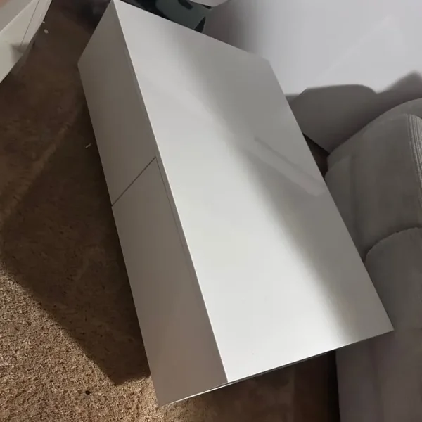 White Gloss Coffee Table - With 4 Drawers