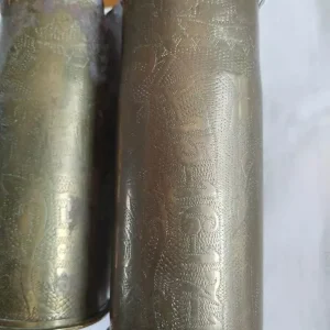 Pair WW1 Orient Trench Art Vases – "Souvenir Orient 1918" and "Champagne 1914–18" - Image 3