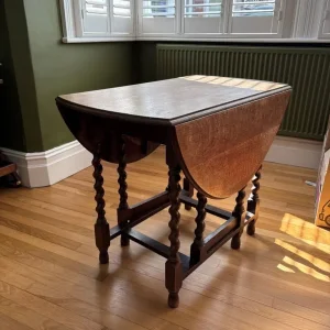 Drop leaf antique dining table - Image 2