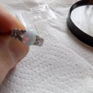 Sterling Silver 925 Vintage Opal Cluster Ring - Size P - Image 8