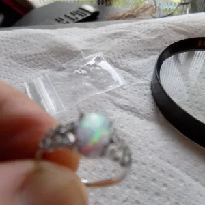 Sterling Silver 925 Vintage Opal Cluster Ring - Size P