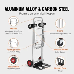400 lbs Folding Hand Truck Lightweight Dolly with Wheels Foldable Luggage - Image 4