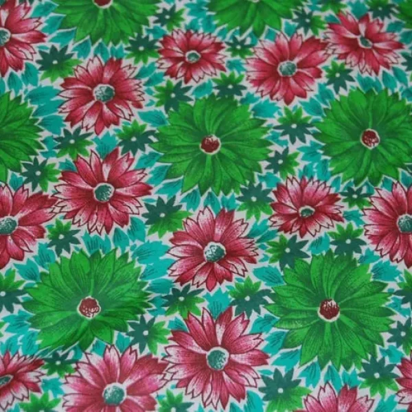 Floral multicolour fabric, 100% cotton - 87cm wide material - poplin - sewing, craft