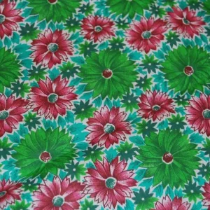 Floral multicolour fabric, 100% cotton - 87cm wide material - poplin - sewing, craft
