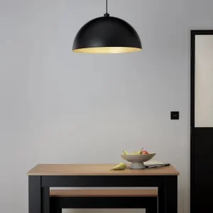 B&Q Good Home Songor Black Pendant Light Shade + 5W G125 LED light bulb - Image 4